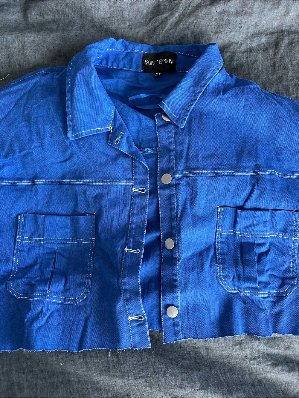 Angel Biba Electric Blue Cropped Button-Front Jacket